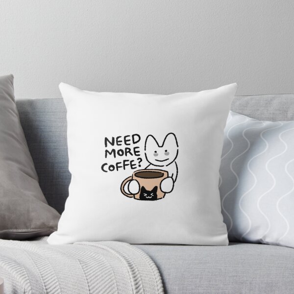 Item preview, Tired White Cat Coffee Sticker – 'Need More Coffee?' Cute Digital Planner Sticker designed and sold by lazydayz16.