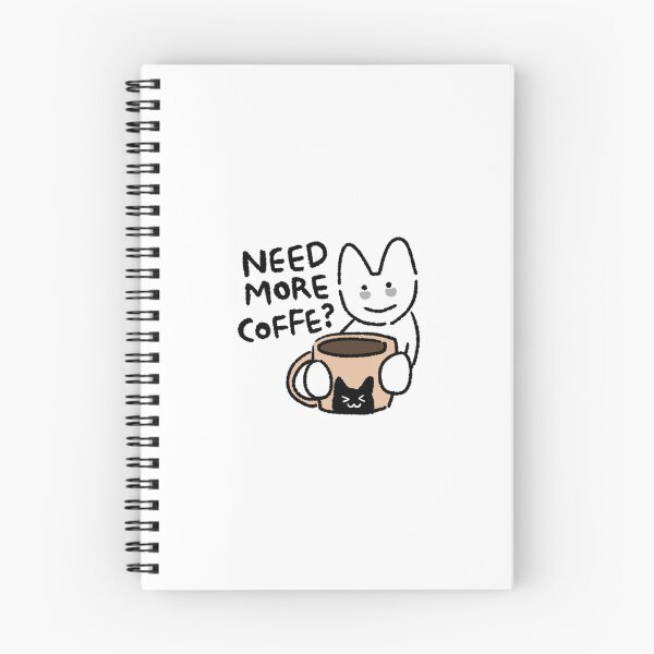 Item preview, Tired White Cat Coffee Sticker – 'Need More Coffee?' Cute Digital Planner Sticker designed and sold by lazydayz16.