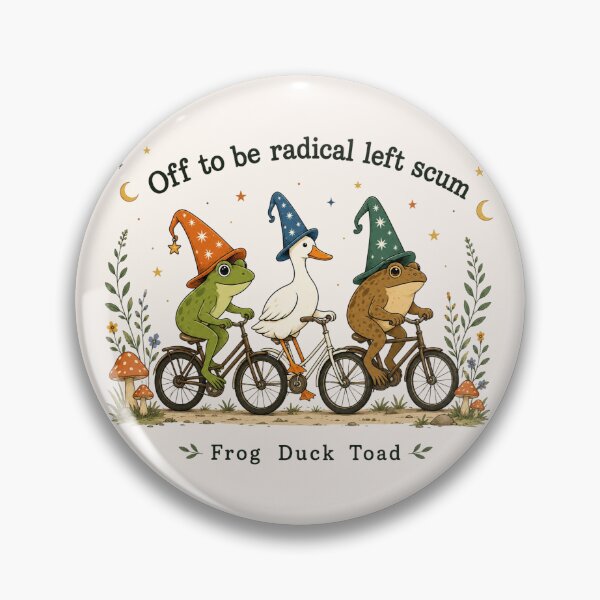 Item preview, Off To Be Radical Left Scum, Frog Duck Toad, Political Humor, Anti Fascism  designed and sold by Sprinkle12345.