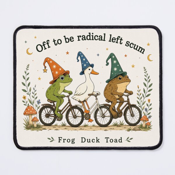 Item preview, Off To Be Radical Left Scum, Frog Duck Toad, Political Humor, Anti Fascism  designed and sold by Sprinkle12345.