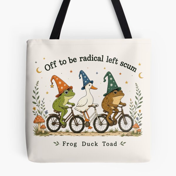 Item preview, Off To Be Radical Left Scum, Frog Duck Toad, Political Humor, Anti Fascism  designed and sold by Sprinkle12345.
