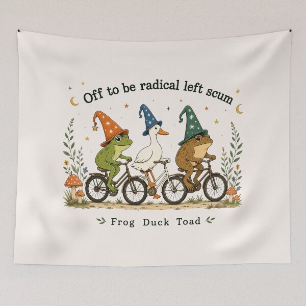Item preview, Off To Be Radical Left Scum, Frog Duck Toad, Political Humor, Anti Fascism  designed and sold by Sprinkle12345.