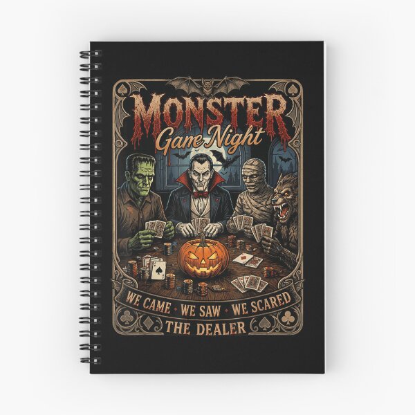 Item preview, Monster Game Night Dracula Frankenstein Werewolf Mummy Halloween Card Party Fun designed and sold by DaphoLatara.