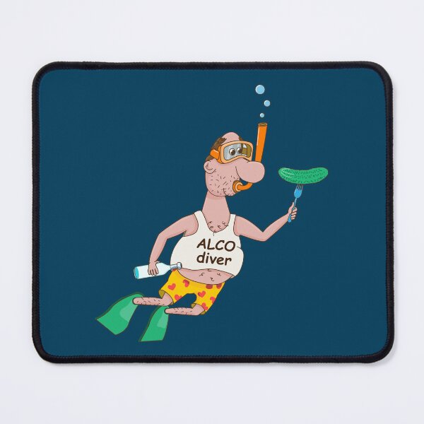 Item preview, Funny Scuba Diver with a Pickle and a Drink designed and sold by AnnaDesertArt.