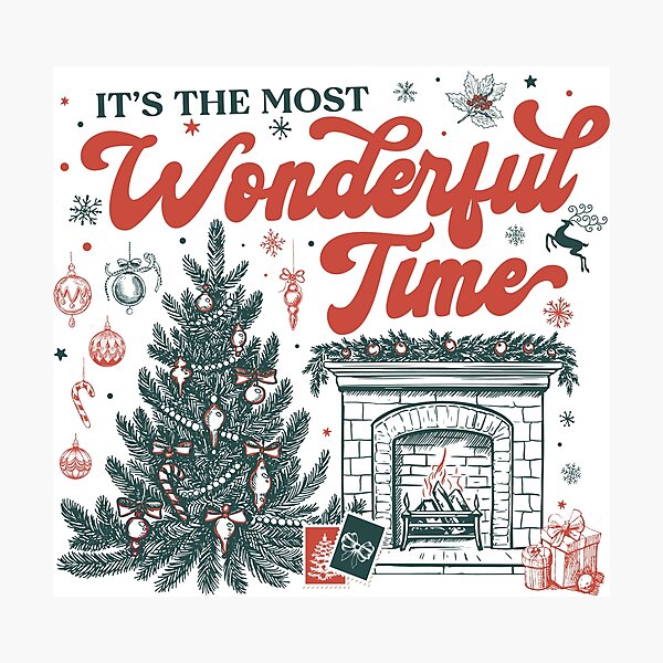 Item preview, Christmas Time Shirt It's The Most Wonderful Time Tee Vintage Christmas Sweatshirt Retro Christmas T-Shirt designed and sold by LessIsLoud.