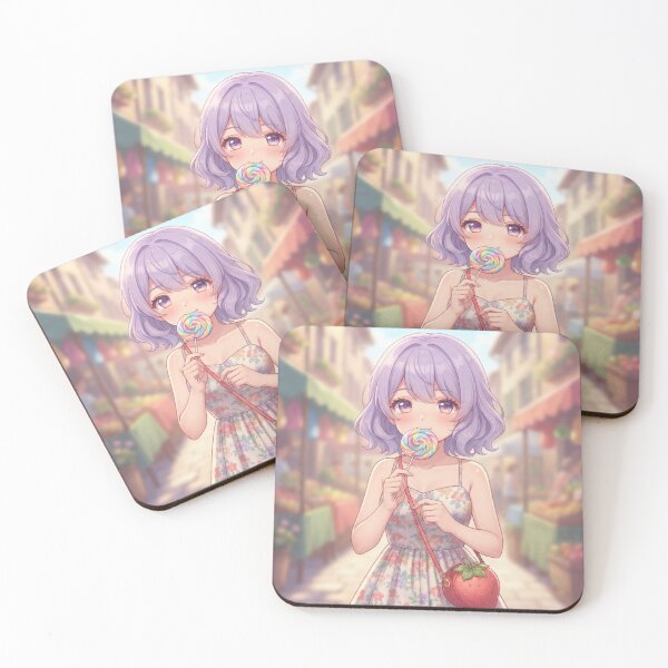 Item preview, Cute Girl With Lollipop And Strawberry Bag designed and sold by Azurart2.