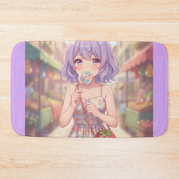 Item preview, Cute Girl With Lollipop And Strawberry Bag designed and sold by Azurart2.