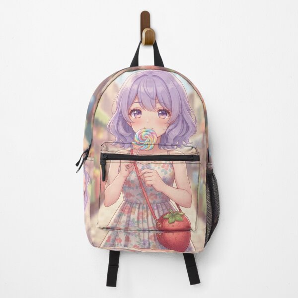 Item preview, Cute Girl With Lollipop And Strawberry Bag designed and sold by Azurart2.