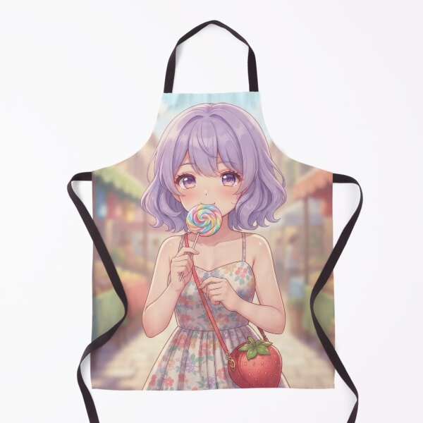 Item preview, Cute Girl With Lollipop And Strawberry Bag designed and sold by Azurart2.