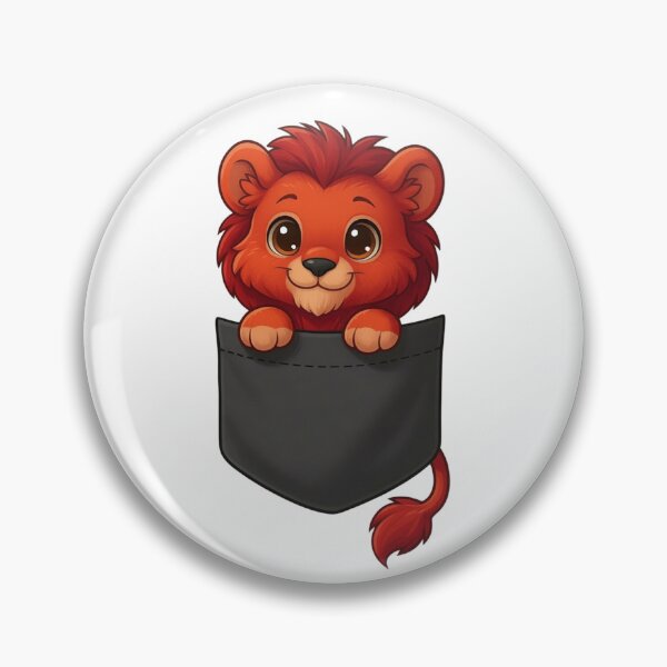 Item preview, Cute Red Pocket Lion Cub designed and sold by ExploreAura Studio.