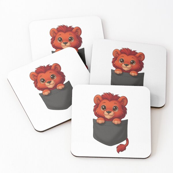Item preview, Cute Red Pocket Lion Cub designed and sold by ExploreAura Studio.
