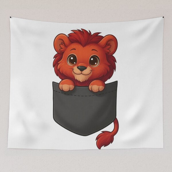 Aperçu de l'œuvre Adorable lionceau roux créée et vendue par ExploreAura Studio.