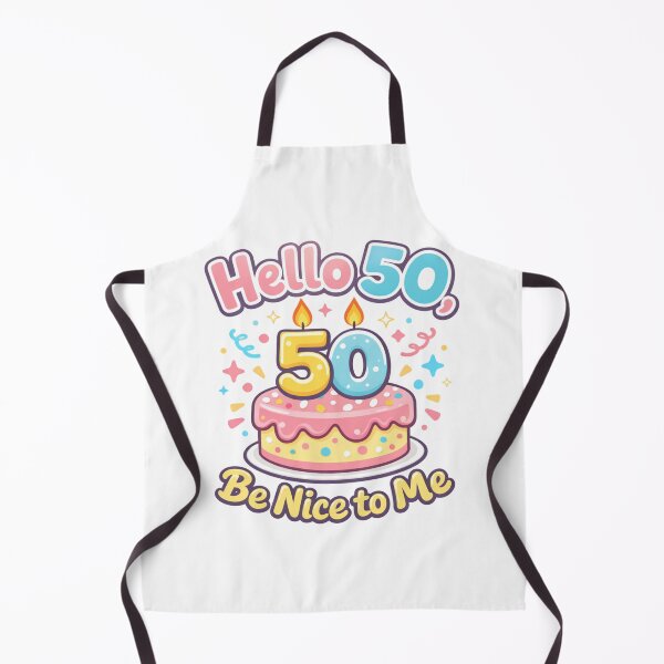 Item preview, Hello 50 Be Nice to Me | Funny 50th Birthday Typography T-Shirt designed and sold by rushaib.