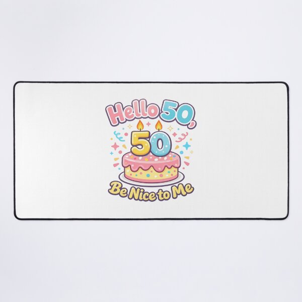 Item preview, Hello 50 Be Nice to Me | Funny 50th Birthday Typography T-Shirt designed and sold by rushaib.