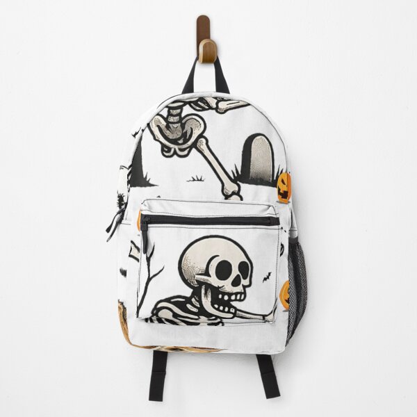 Item preview, Funny Skeleton Chasing Chihuahua with Bone Halloween Cute Dog Adventure Scene designed and sold by DaphoLatara.