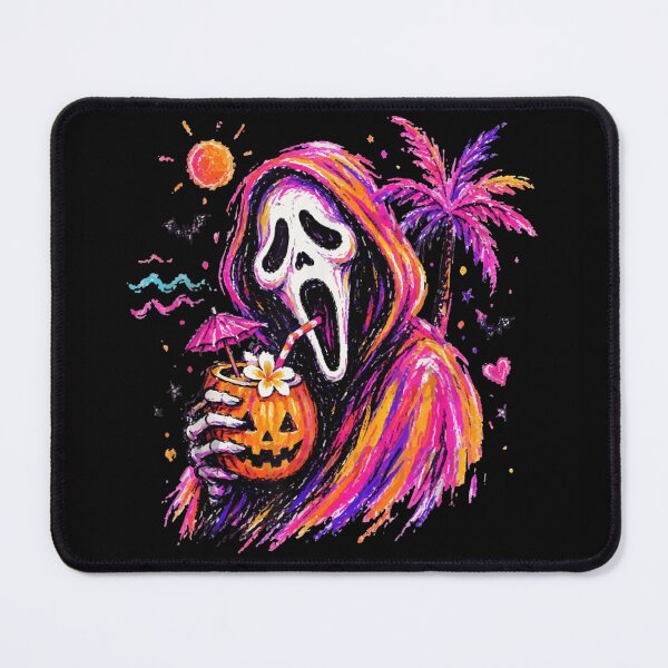 Item preview, Summerween Ghostface Tropical Pumpkin Drink Spooky Beach Sunset Halloween Vibes designed and sold by LakenDraphil.