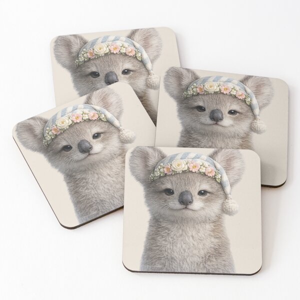Item preview, Baby Koala Floral Sleep Portrait designed and sold by BagFactoryUK.