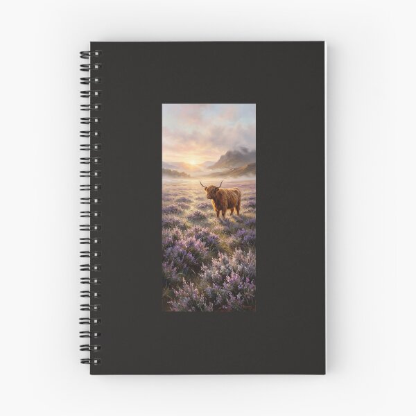 Item preview, Highland Cow in Misty Heather Field designed and sold by synthesisnft.