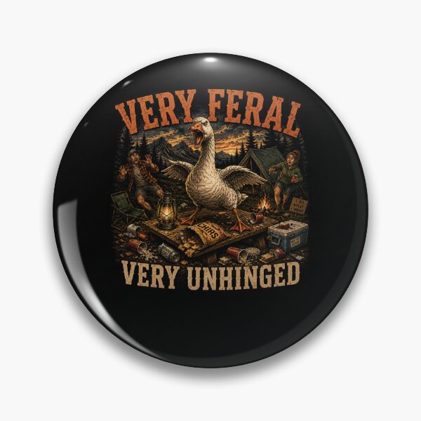 Item preview, Very Feral Very Unhinged Goose Camping Funny Vintage Shirt designed and sold by Masloshop.