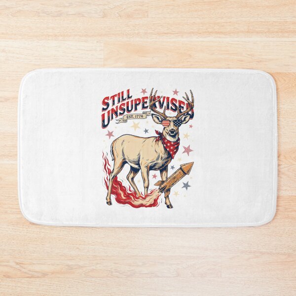 Item preview, Still Unsupervised Patriotic Deer Rocket Est 1776 Tee v3 designed and sold by DarylWelsh2024.