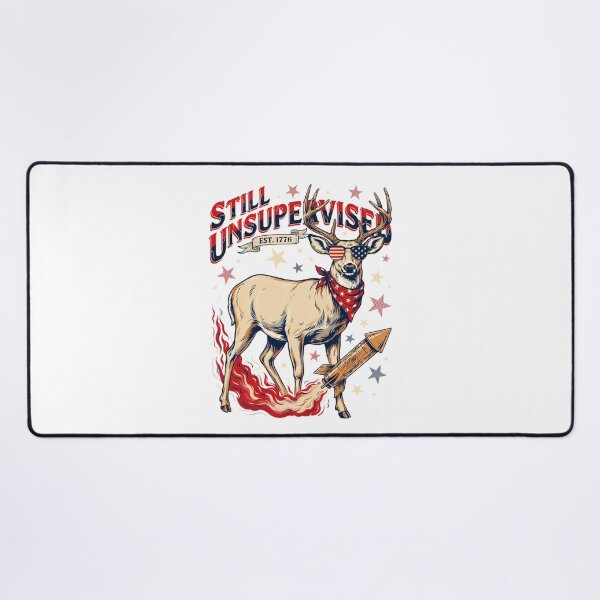 Item preview, Still Unsupervised Patriotic Deer Rocket Est 1776 Tee v3 designed and sold by DarylWelsh2024.