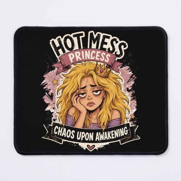 Item preview, Hot Mess Princess Chaos Upon Awakening Funny Art designed and sold by DrawHandArt.