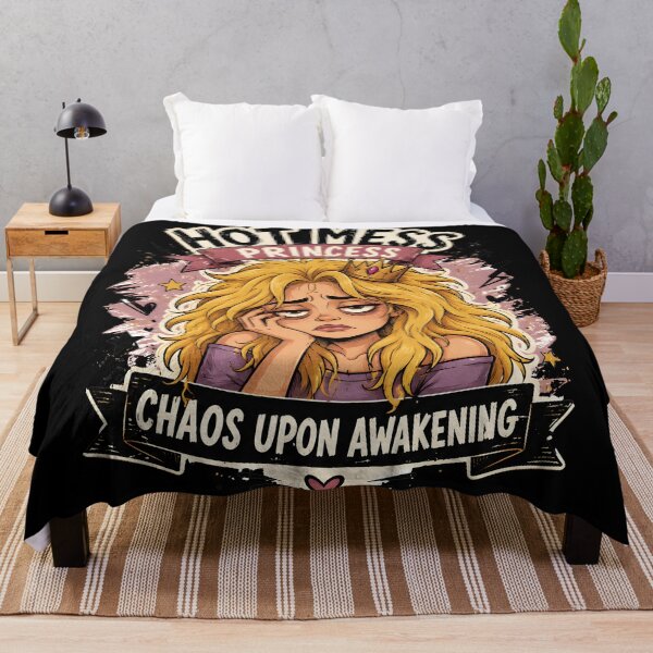 Item preview, Hot Mess Princess Chaos Upon Awakening Funny Art designed and sold by DrawHandArt.