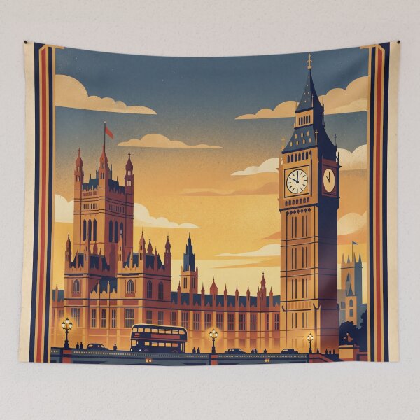 Artikelvorschau, Vintage-Reiseposter aus London, England – Big Ben entworfen und verkauft von Bomax121.