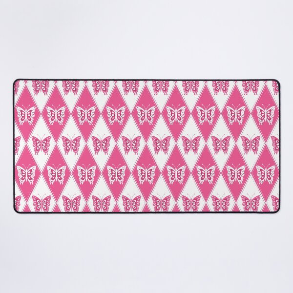 Item preview, Pink and White Butterfly Argyle Pattern designed and sold by mrhighsky.
