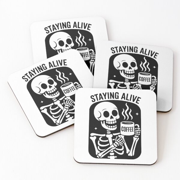 Item preview, Coffee Humor Skeleton designed and sold by Traveldrawings.