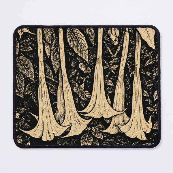 Item preview, Hanging Trumpet Flowers | Botanical Linocut designed and sold by Linoluca.