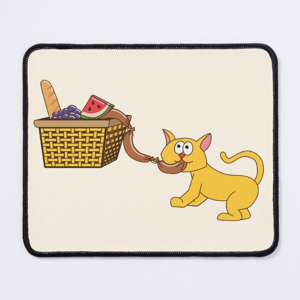 Item preview, Funny Cat Stealing Picnic Sausages designed and sold by AnnaDesertArt.