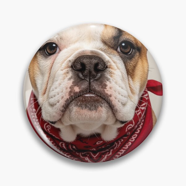 Item preview, Cute Bulldog Red Bandana Portrait designed and sold by BagFactoryUK.