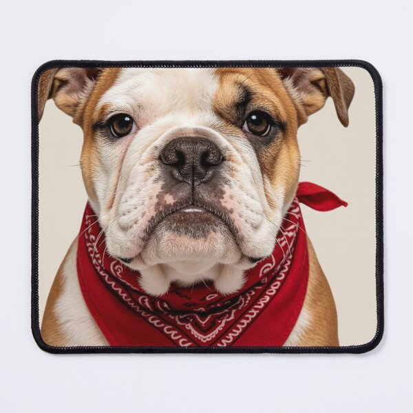 Item preview, Cute Bulldog Red Bandana Portrait designed and sold by BagFactoryUK.
