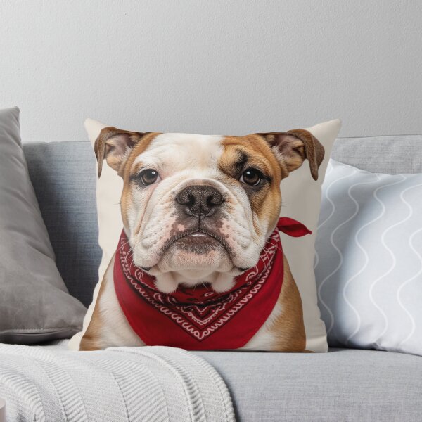Item preview, Cute Bulldog Red Bandana Portrait designed and sold by BagFactoryUK.