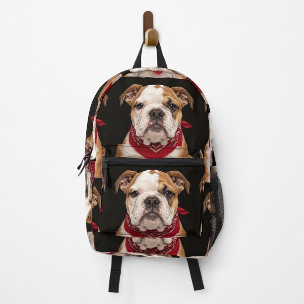 Item preview, Cute Bulldog Red Bandana Portrait designed and sold by BagFactoryUK.