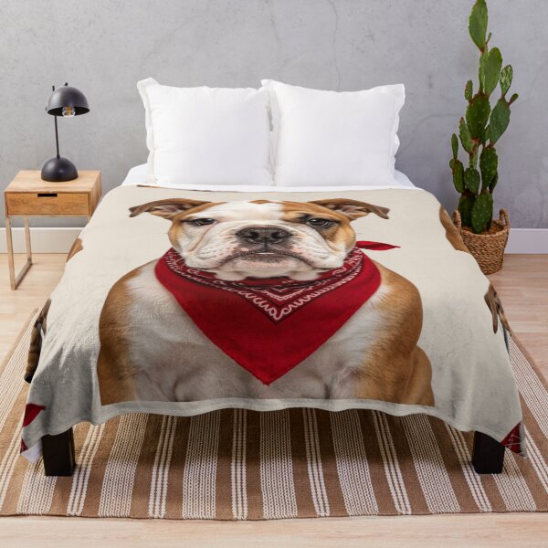 Item preview, Cute Bulldog Red Bandana Portrait designed and sold by BagFactoryUK.