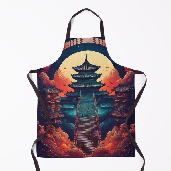 Item preview, Mystical Asian Pagoda - Oriental Temple Stairway to the Moon Art designed and sold by Outlet Raloel.