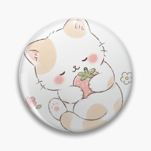 Item preview, Cream-colored kitten sleeping with a strawberry designed and sold by Partoon-dp.