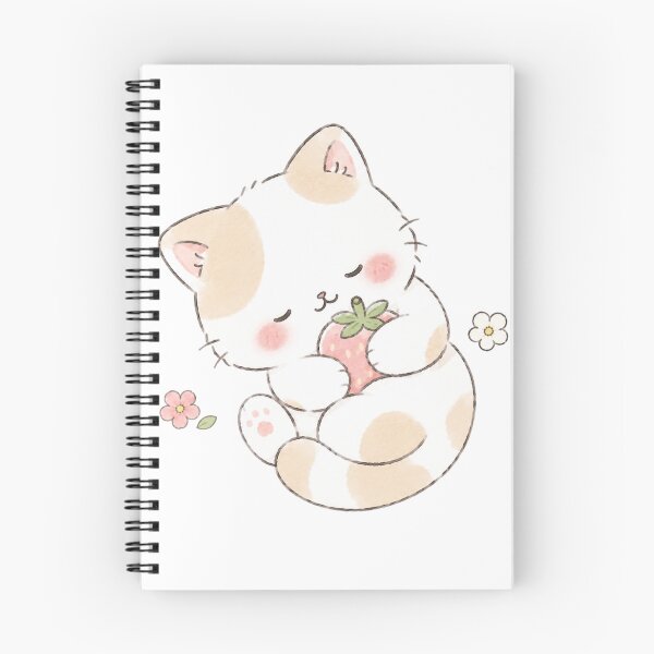 Item preview, Cream-colored kitten sleeping with a strawberry designed and sold by Partoon-dp.