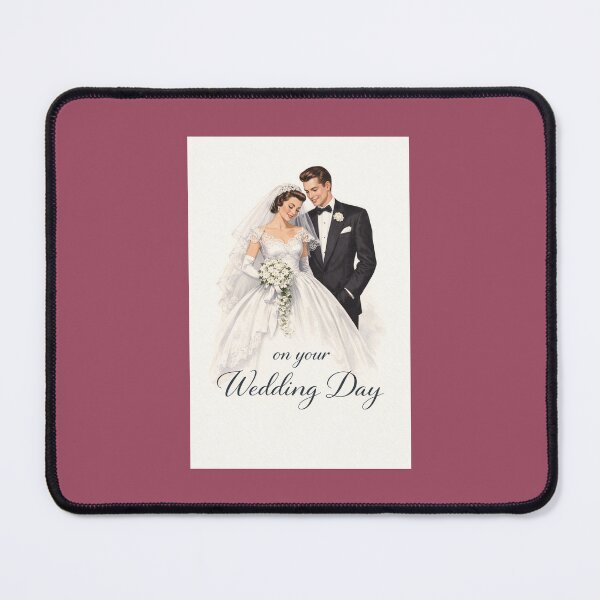 Artikelvorschau, An Ihrem Hochzeitstag – Vintage-Hochzeitskarte für Braut und Bräutigam aus den 1950er Jahren entworfen und verkauft von Novel Works Studio.