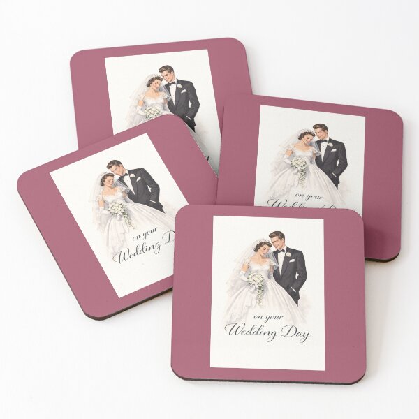 Item preview, On Your Wedding Day – Vintage 1950s Bride and Groom Wedding Card designed and sold by Novel Works Studio.