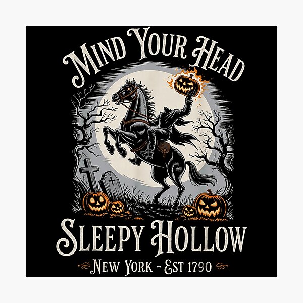 Item preview, Sleepy Hollow Headless Horseman Haunted Halloween Legend New York Moonlit Night designed and sold by LakenDraphil.