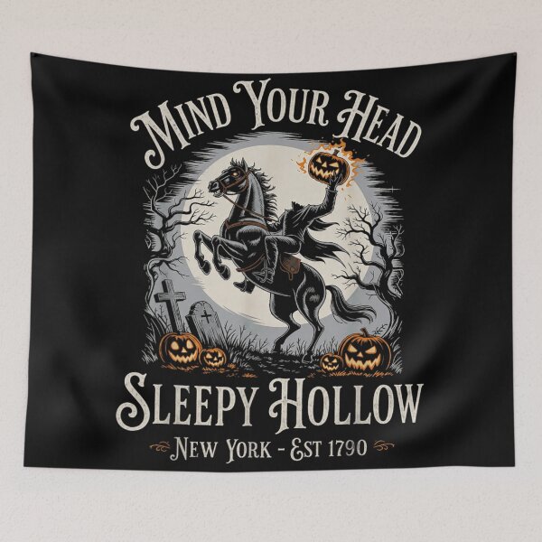 Item preview, Sleepy Hollow Headless Horseman Haunted Halloween Legend New York Moonlit Night designed and sold by LakenDraphil.