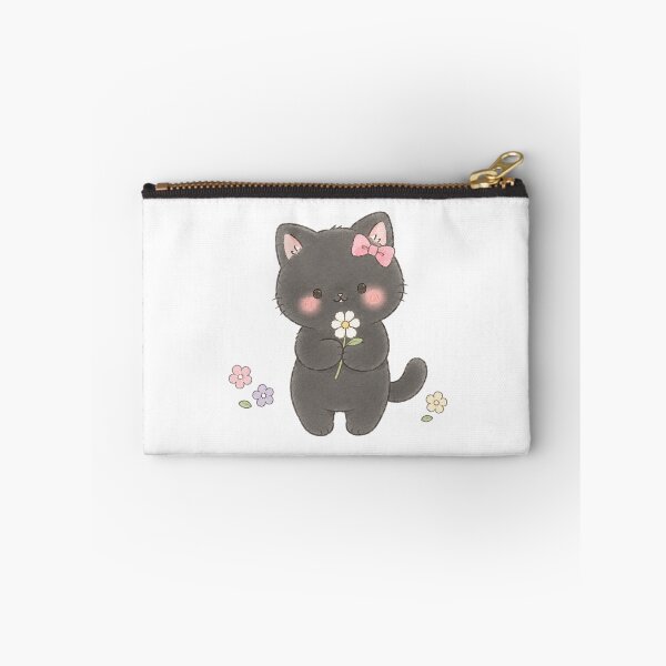 Item preview, Cute Black Cat with Flowers designed and sold by Partoon-dp.