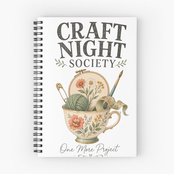 Item preview, Craft Night Society | One More Project | Floral Embroidery Teacup Design designed and sold by Print Loft.