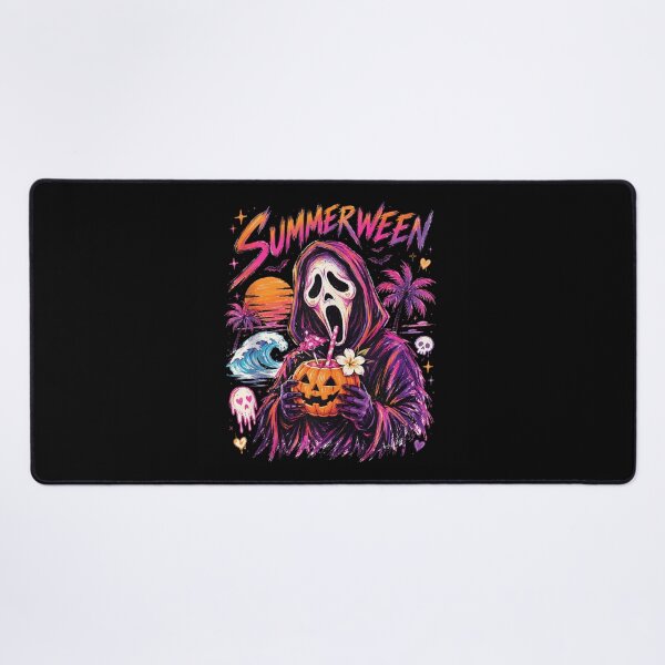 Item preview, Summerween Ghostface Sipping Pumpkin Cocktail Tropical Spooky Beach Party Vibes designed and sold by LakenDraphil.