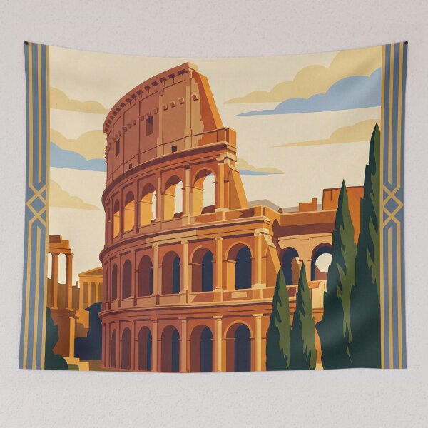 Item preview, Rome Italy Vintage Travel Poster – Colosseum Art designed and sold by Bomax121.
