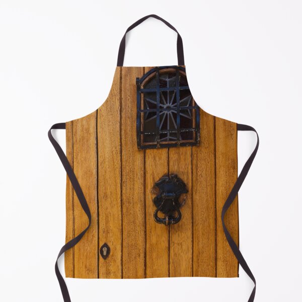 Item preview, Rustic Wooden Door With Decorative Iron Knocker And Small Arched Grille Window, Vintage Entrance Detail designed and sold by Nmallia.