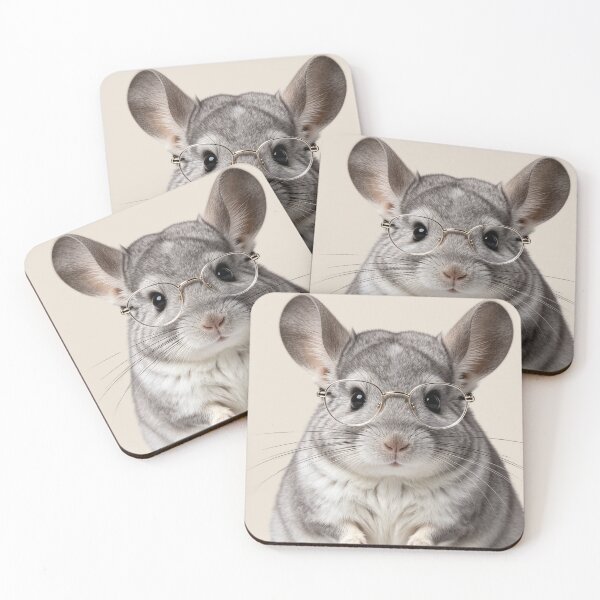 Item preview, Cute Chinchilla With Glasses designed and sold by BagFactoryUK.